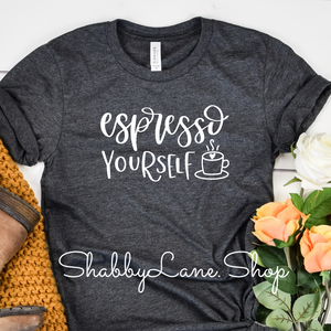Expresso yourself T-shirt - Dk gray tee Shabby Lane   
