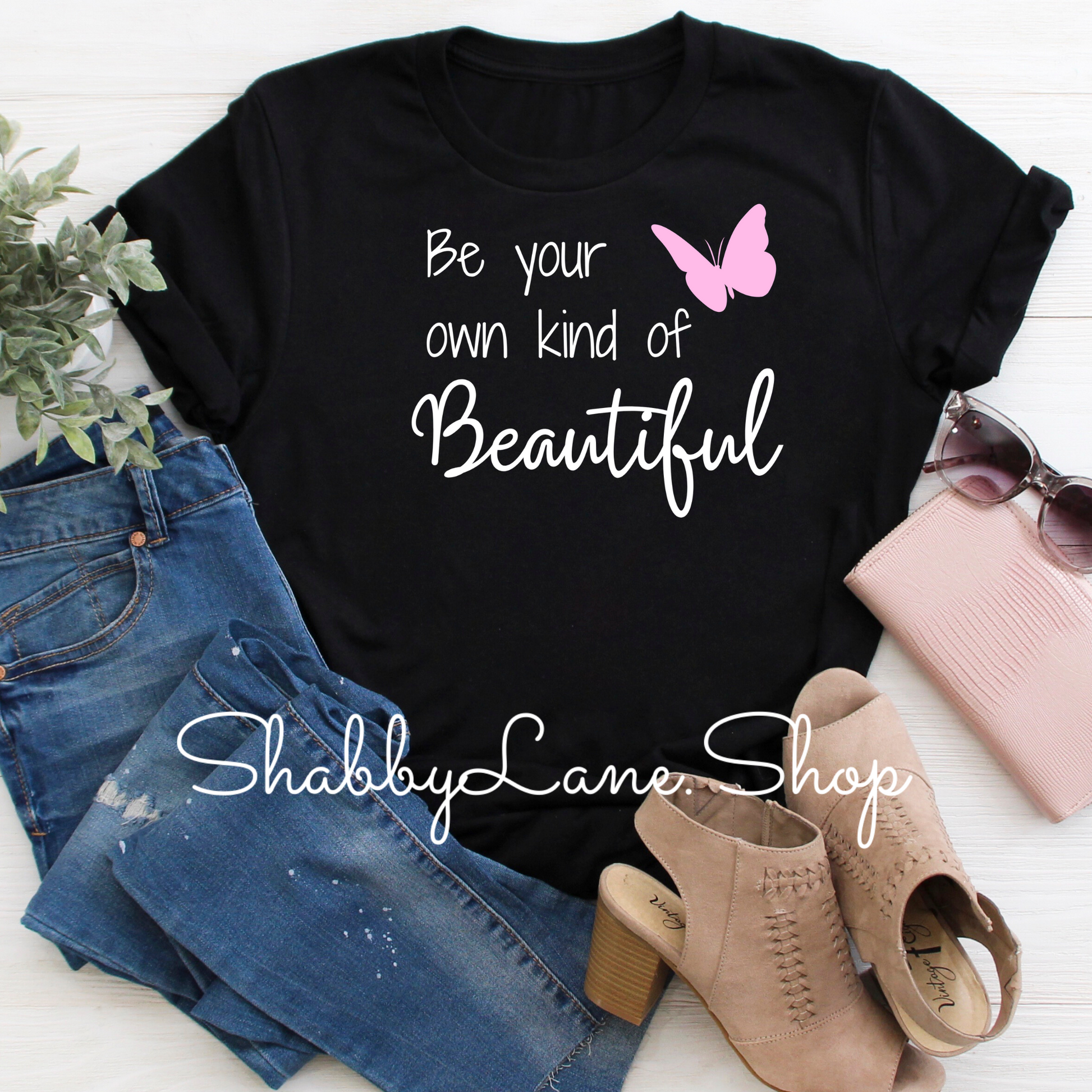 Own Kind of Beautiful - Black tee tee Shabby Lane   