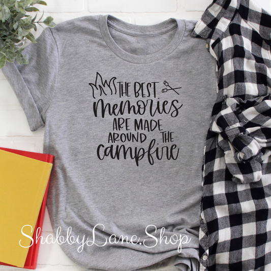 The best memories are made around the Campfire - T-Shirt light Gray tee Shabby Lane   