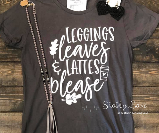 Leggings Leaves and Lattes Please! tee Shabby Lane   