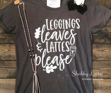 Load image into Gallery viewer, Leggings Leaves and Lattes Please! tee Shabby Lane   