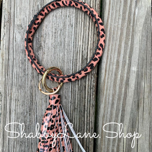 Tassel leopard bracelet key ring  Shabby Lane   