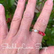Load image into Gallery viewer, Rose beaded ring.  Shabby Lane   