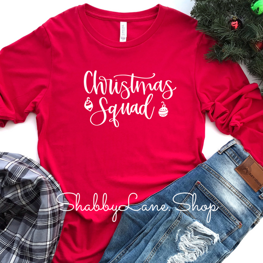 Christmas Squad- red long sleeve tee Shabby Lane   