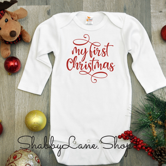 My 1st Christmas bodysuit- white  Shabby Lane   