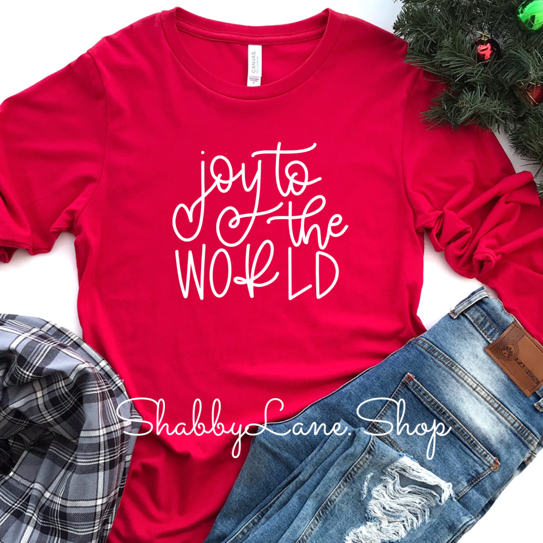 Joy to the World - red long sleeve tee Shabby Lane   