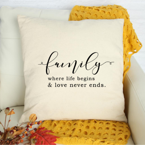 Family pillow - white pillow  Shabby Lane   