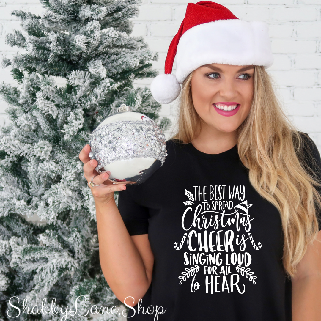 Spread Christmas cheer - Black T-shirt tee Shabby Lane   