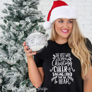 Spread Christmas cheer - Black T-shirt tee Shabby Lane   