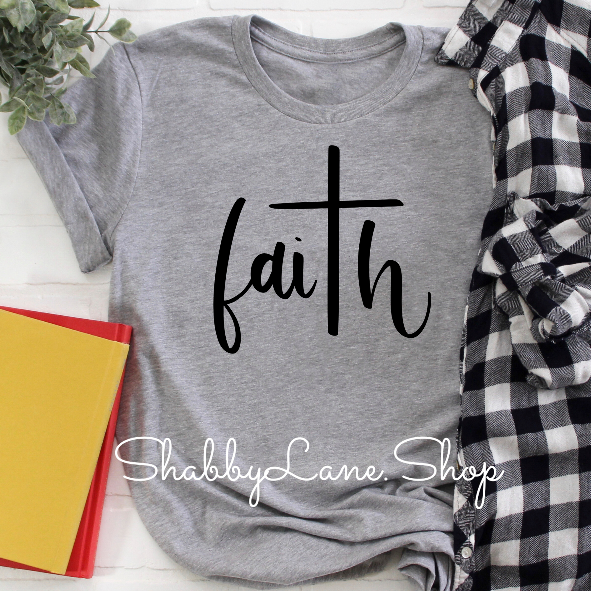 Faith Heather gray tee tee Shabby Lane   