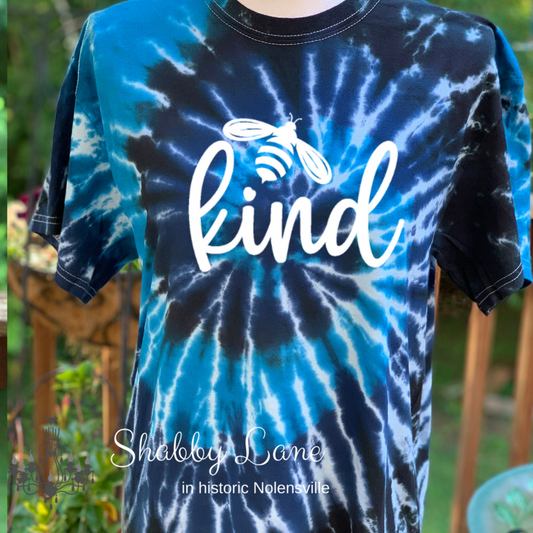 Bee Kind tie dye T-shirt dark blue tee Shabby Lane   