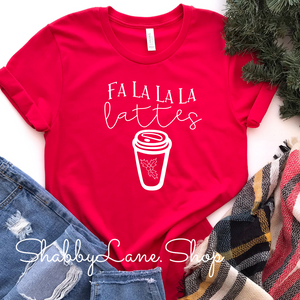 Falalala  latte - Red Short Sleeve tee Shabby Lane   