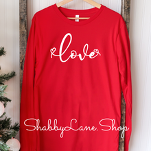 Load image into Gallery viewer, Love- red T-shirt tee Shabby Lane   