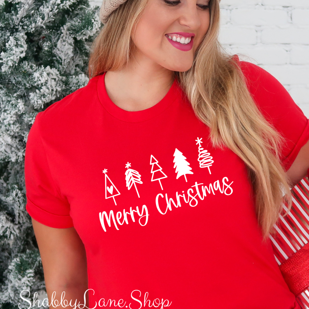 Merry Christmas trees - Red tee Shabby Lane   