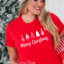 Load image into Gallery viewer, Merry Christmas trees - Red tee Shabby Lane   