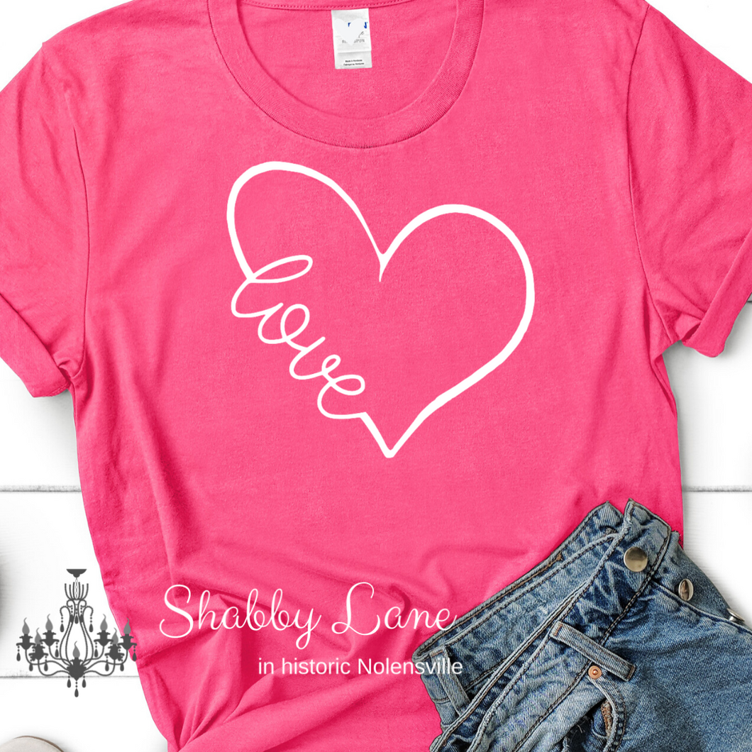 Love Heart pink tee tee Shabby Lane   