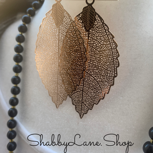 Gold leaf filigree earrings  Shabby Lane   