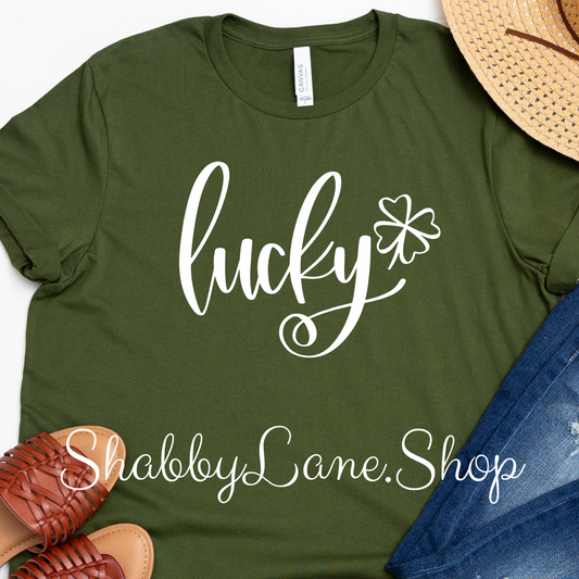 Lucky - T-shirt Olive tee Shabby Lane   