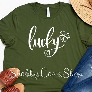 Lucky - T-shirt Olive tee Shabby Lane   