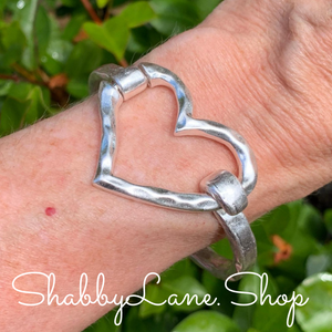 Sweet Heart bracelet - Silver Metal Shabby Lane   