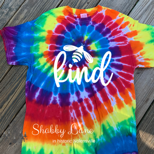 Bee Kind tie dye T-shirt rainbow tee Shabby Lane   