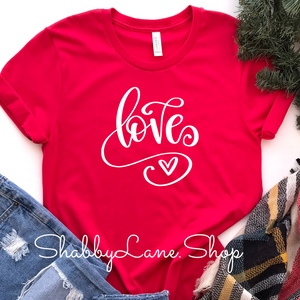Love swirls - red T-shirt tee Shabby Lane   