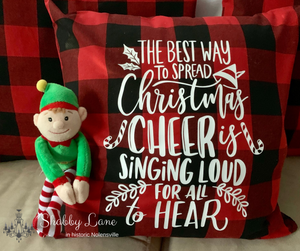 Spread Christmas Cheer pillow!  Shabby Lane   