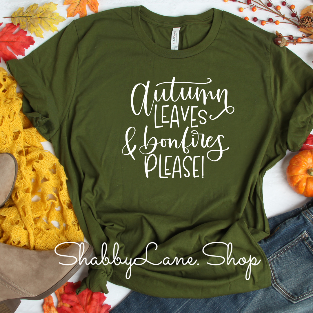 Autumn Leaves and Bonfires please! Olive tee Shabby Lane   