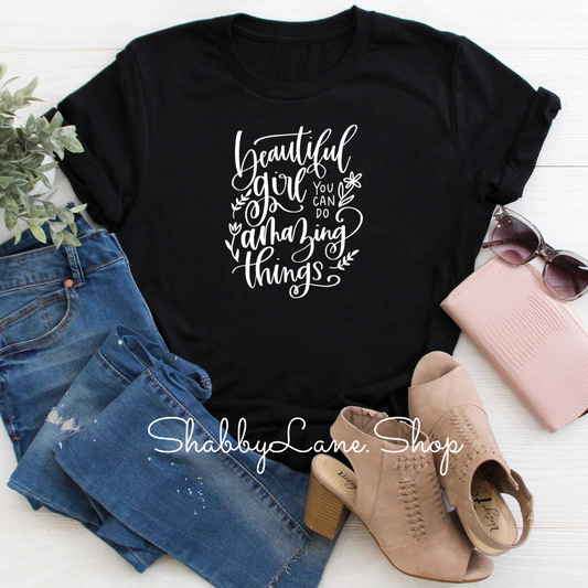 Beautiful Girl - Black tee tee Shabby Lane   