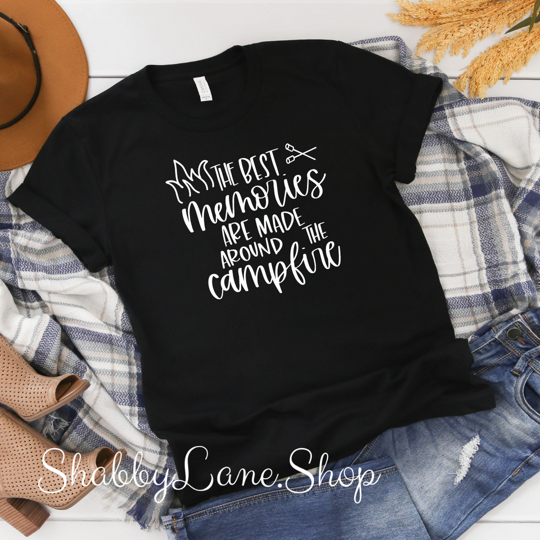 The best memories are made around the Campfire - T-Shirt black tee Shabby Lane   