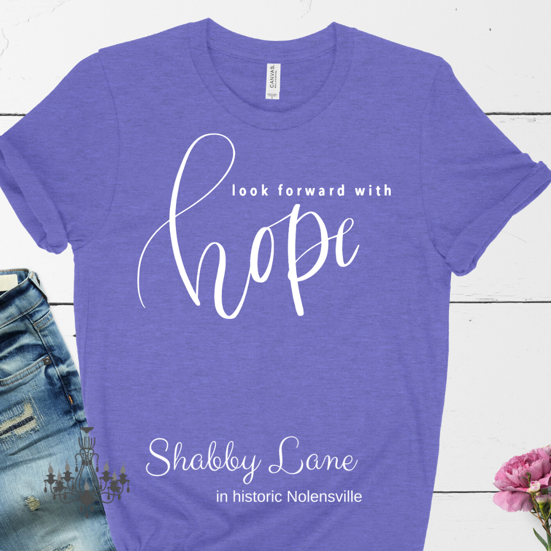 Look forward with Hope T-shirt - lavender tee Shabby Lane   