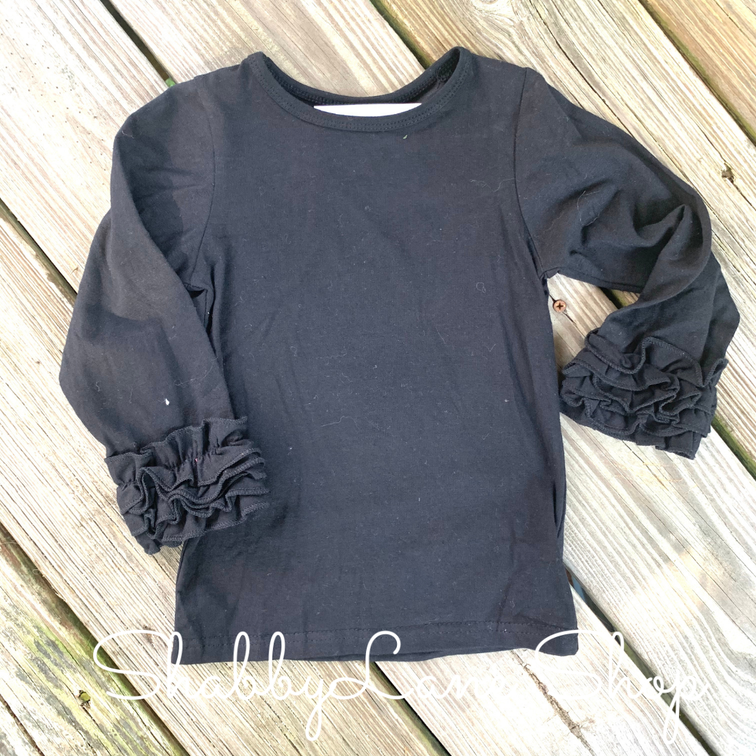 Sweet ruffle sleeve shirt - baby/toddler black  Shabby Lane   