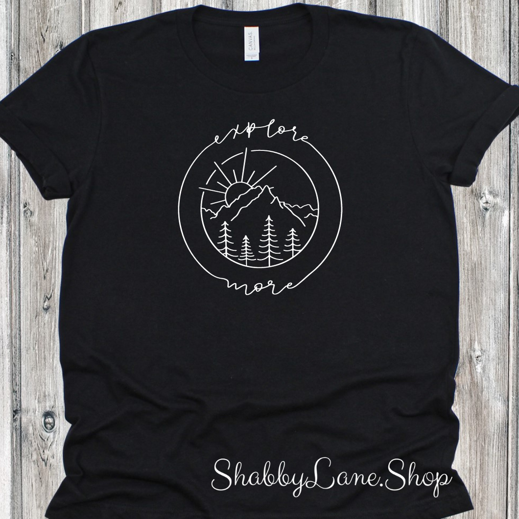 Explore more- Black T-shirt men tee Shabby Lane   