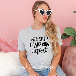 Eat Sleep Camp - Light Gray T-shirt tee Shabby Lane   