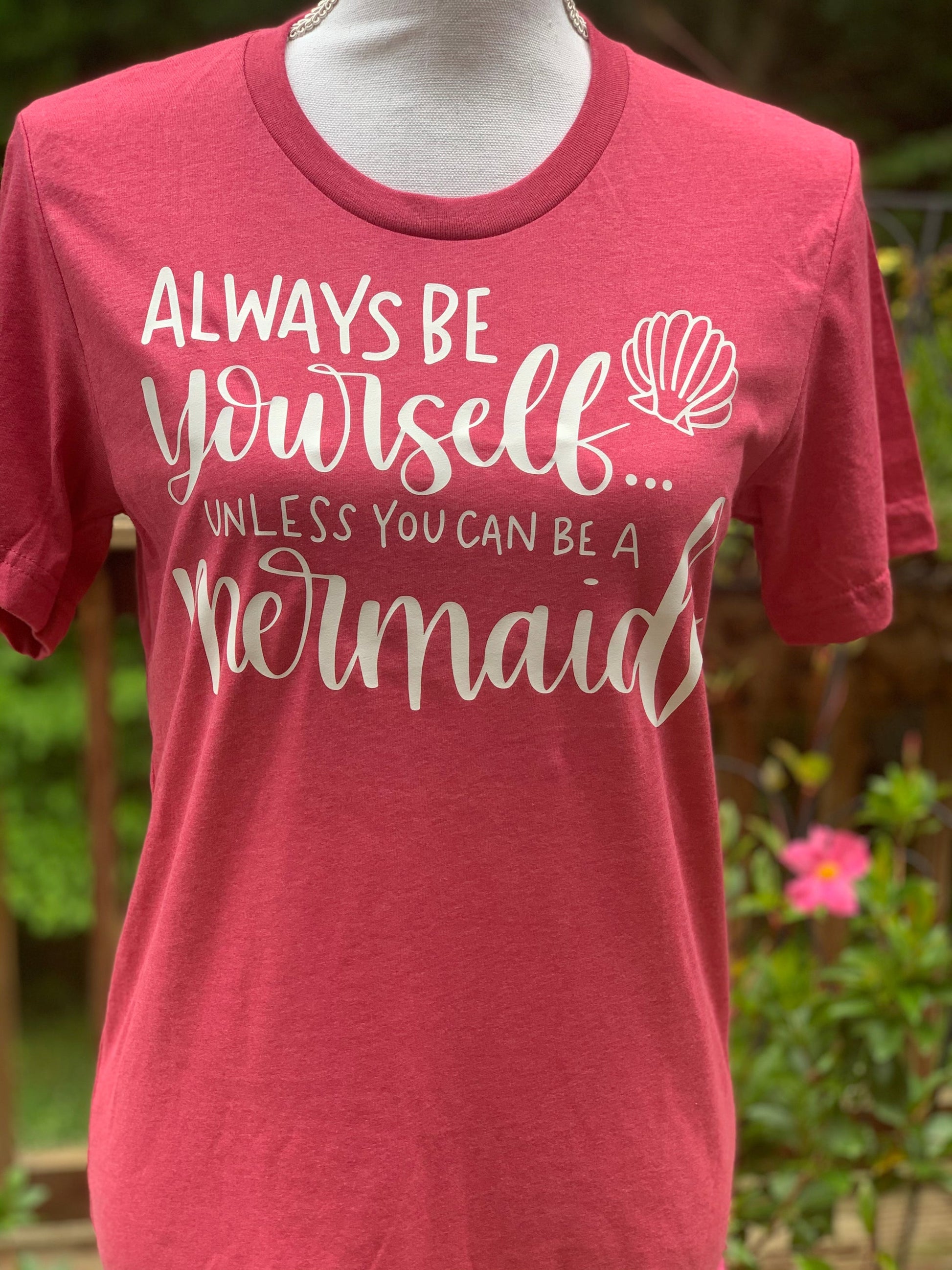 Be a Mermaid T-shirt - Raspberry tee Shabby Lane   