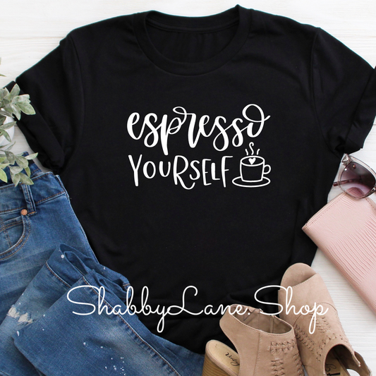 Expresso yourself T-shirt - Black tee Shabby Lane   