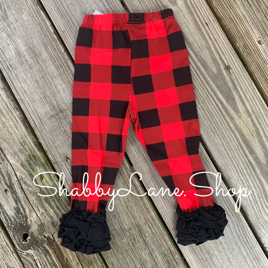 Buffalo plaid ruffle pants  Shabby Lane   