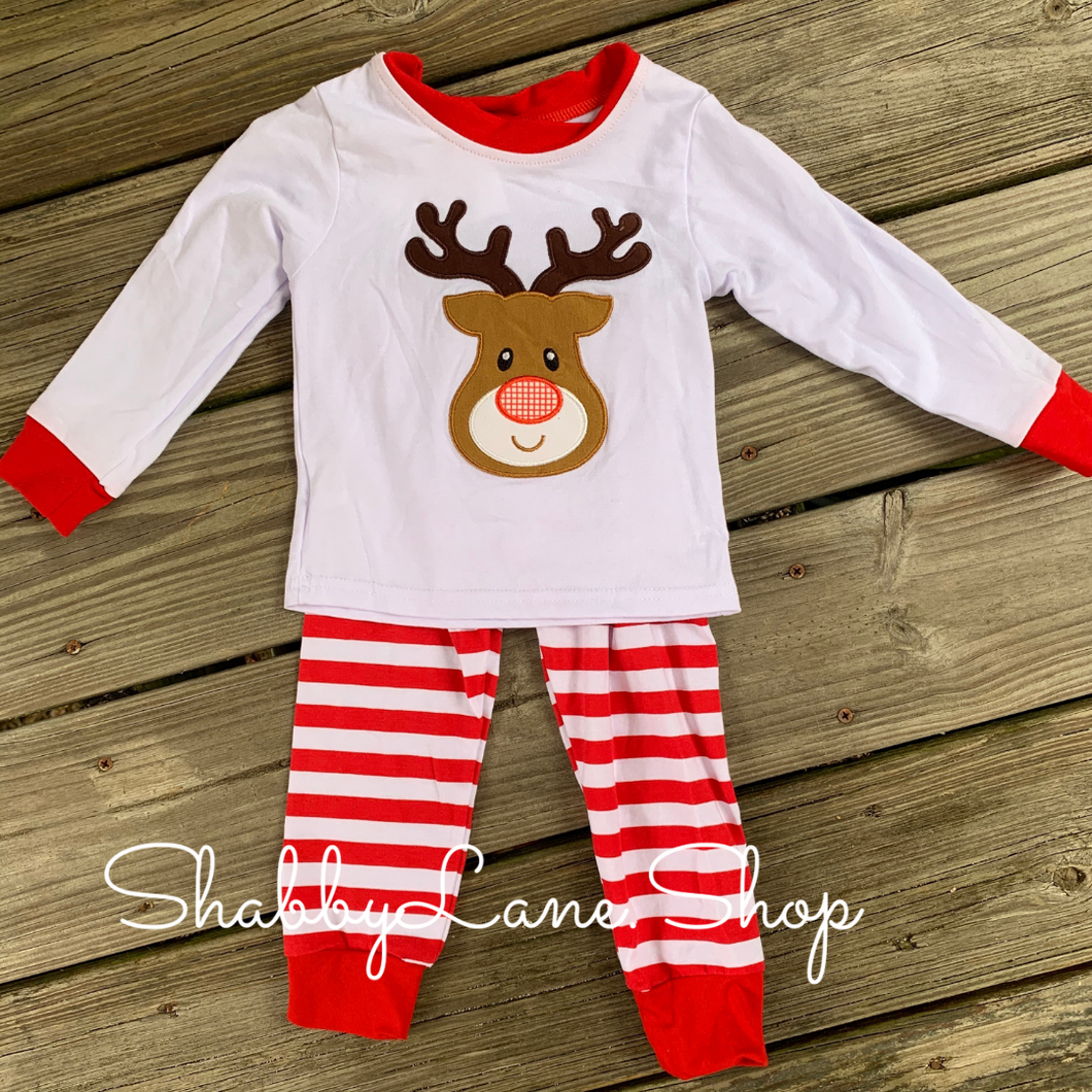 Christmas pajamas - reindeer white  Shabby Lane   
