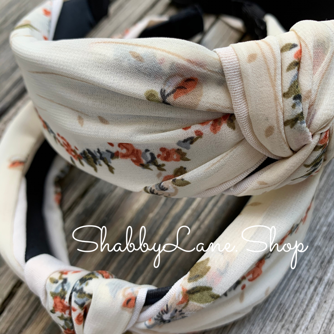 Floral print headband -cream  Shabby Lane   