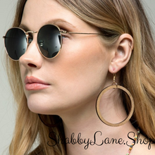 Load image into Gallery viewer, Beautiful wood hoop earrings -brown Earrings Shabby Lane   