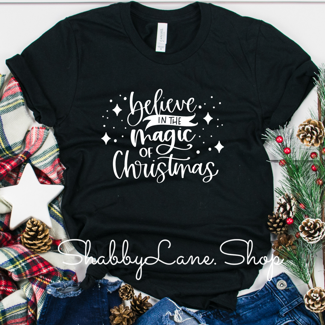Believe in the Magic of Christmas - Black tee Shabby Lane   
