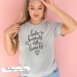 Love knows no limits-light Gray T-shirt tee Shabby Lane   