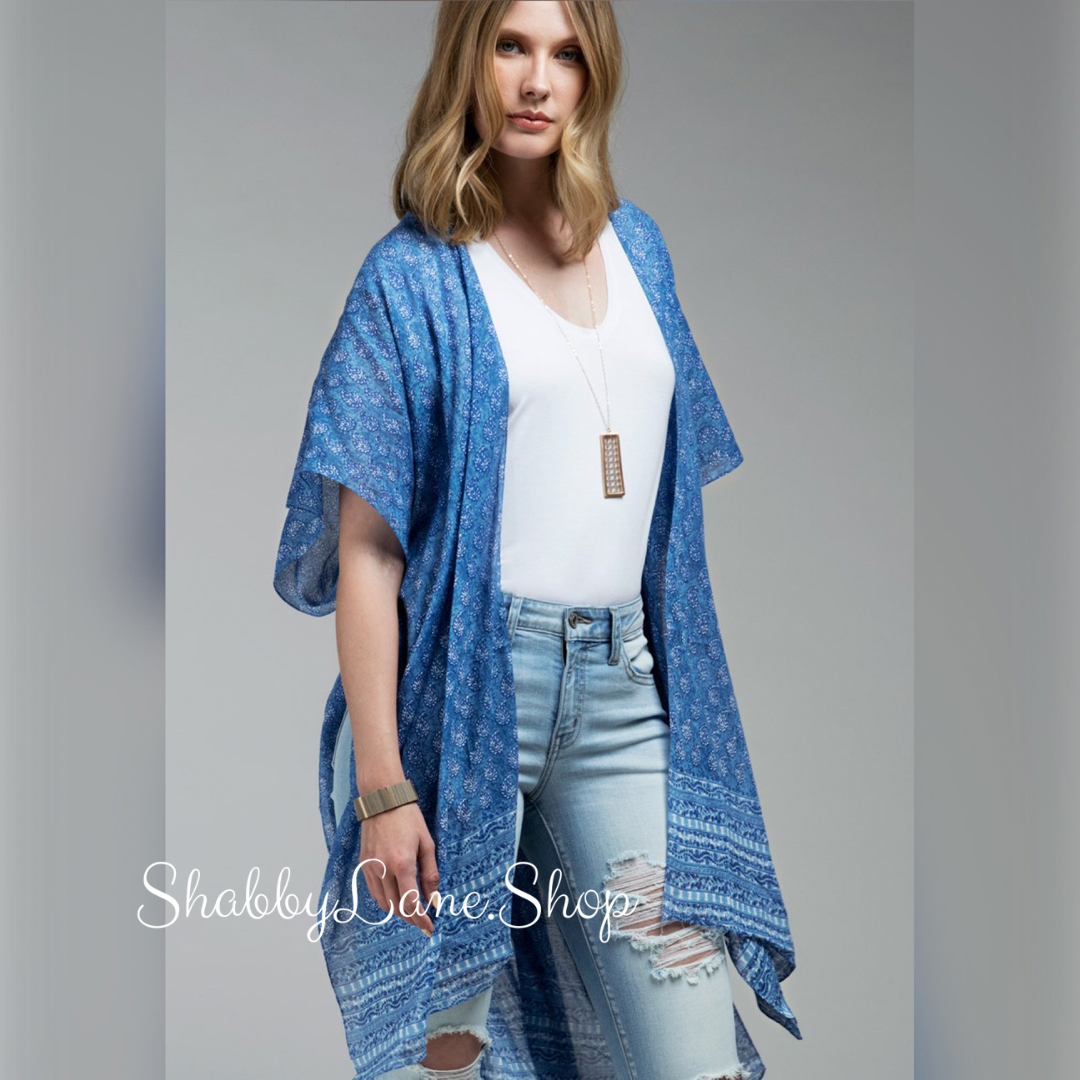 Floral and paisley blue kimono  Shabby Lane   