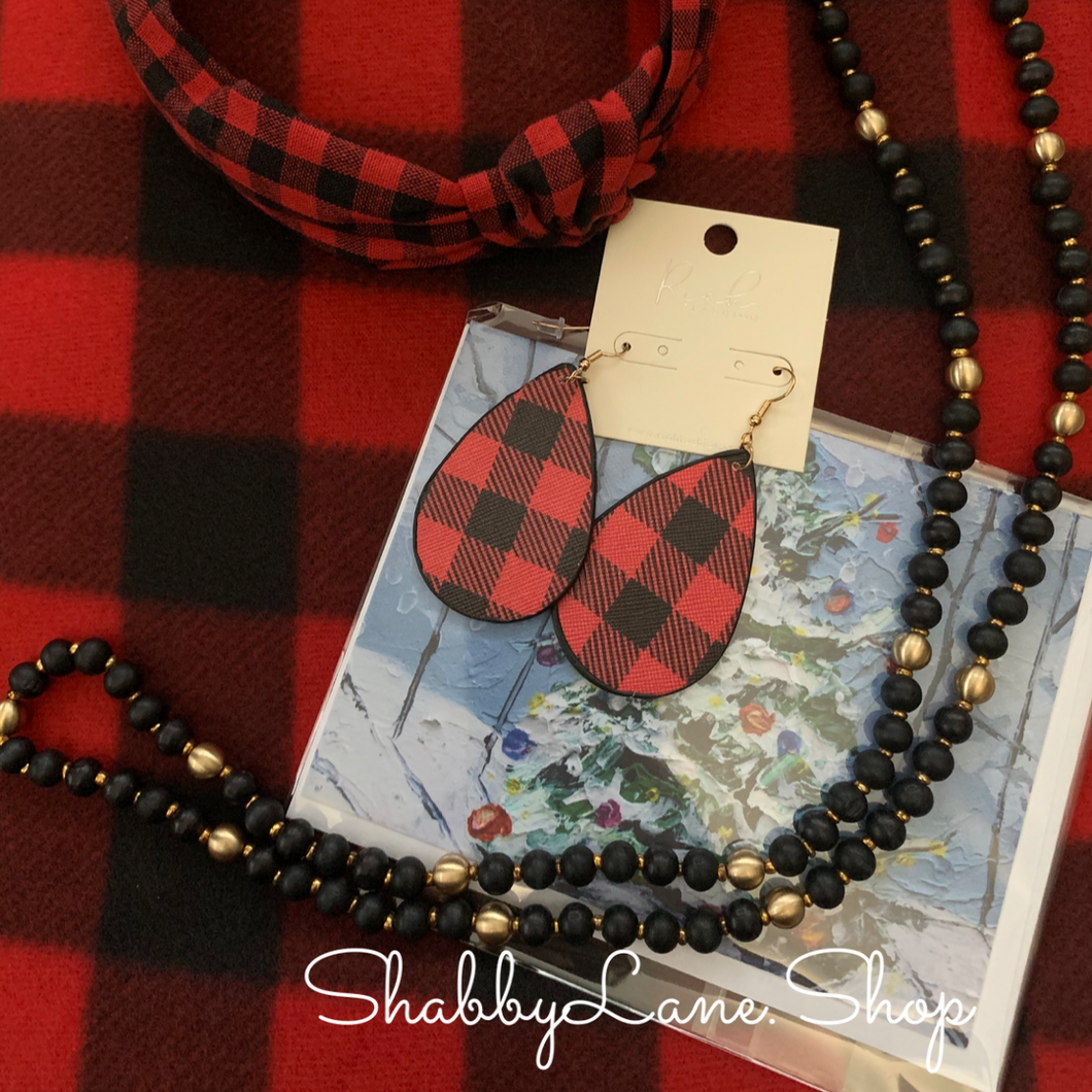 Buffalo plaid Red- neck scarf boutique bundle  Shabby Lane   