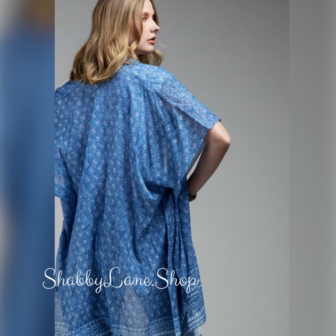 Floral and paisley blue kimono  Shabby Lane   