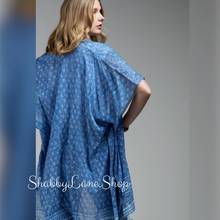 Load image into Gallery viewer, Floral and paisley blue kimono  Shabby Lane   