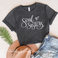 Load image into Gallery viewer, Soul Sisters - dark Gray T-shirt tee Shabby Lane   