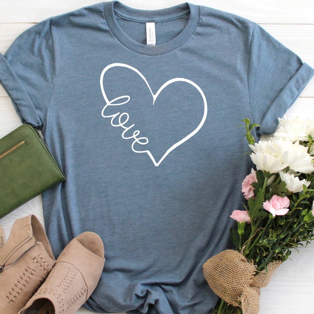 Love Heart slate blue tee tee Shabby Lane   