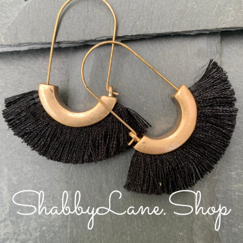 Tassel Earrings - Black Earrings Shabby Lane   