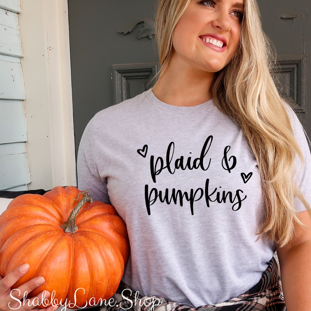 Plaid and pumpkins- Gray T-shirt tee Shabby Lane   